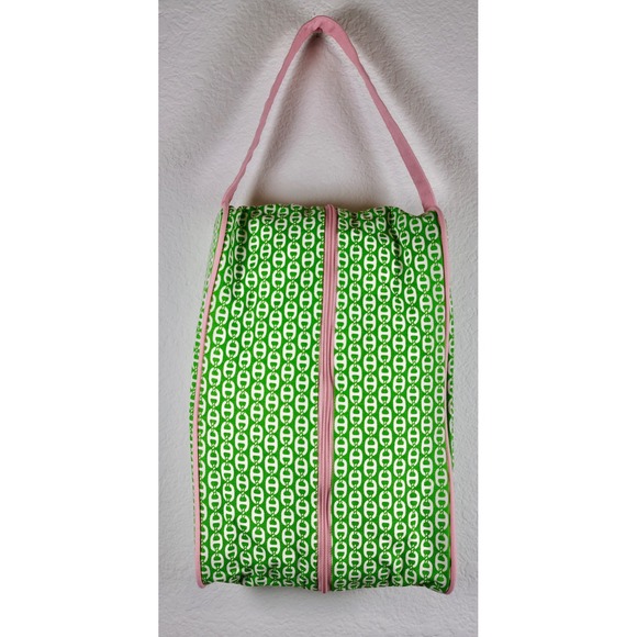 AME & LULU‎ Shoe Tote Bag Pink Green White Tennis Pickleball Chainlink design - Picture 1 of 6